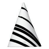 Abstrakte Schwarz-Weiß-Leinen Partyhütchen (Rechts)