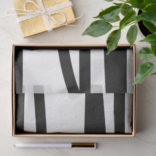 Abstrakte Schwarz-Weiß-Leinen Seidenpapier (Geschenk)