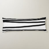 Abstrakte Schwarz-Weiß-Leinen Seitenschläferkissen (Rückseite)