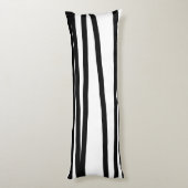 Abstrakte Schwarz-Weiß-Leinen Seitenschläferkissen (Rückseite (Vertikal))