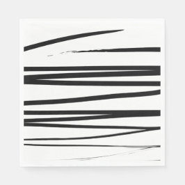 Abstrakte Schwarz-Weiß-Leinen Serviette