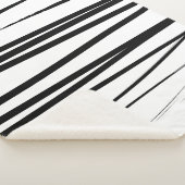 Abstrakte Schwarz-Weiß-Leinen Sherpadecke (3/4)