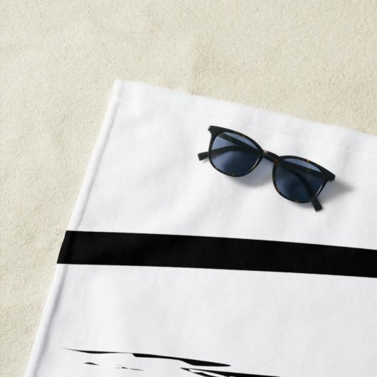 Abstrakte Schwarz-Weiß-Leinen Strandtuch (Beispiel)