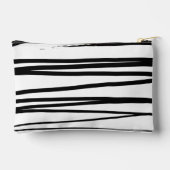 Abstrakte Schwarz-Weiß-Leinen Zubehörtasche (Rückseite)