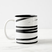 Abstrakte Schwarz-Weiß-Leinen Zweifarbige Tasse (Links)