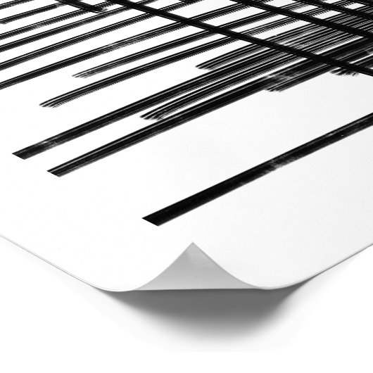 Abstrakte Schwarz-Weiß-Lines Art - Krater 2 Poster (Ecke)