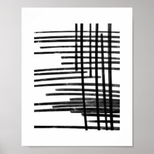 Abstrakte Schwarz-Weiß-Lines Art - Krater 2 Poster