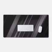 Abstrakte Schwarz-Weiß-Linien in Bewegung Schreibtischunterlage (Tastatur & Maus)