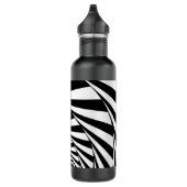 Abstrakte Schwarz-Weiß-Linien Kunst Edelstahlflasche (Rechts)