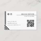 Abstrakte Schwarz-Weiß-Linien Stadt modern Visitenkarte (Rückseite)