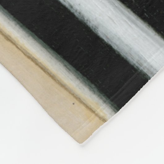 Abstrakte Schwarz-Weiß-Malerei Fleecedecke (Ecke)