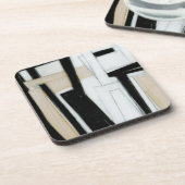 Abstrakte Schwarz-Weiß-Malerei Getränkeuntersetzer (Linke Seite)