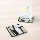 Abstrakte Schwarz-Weiß-Malerei Getränkeuntersetzer (Rechte Seite)