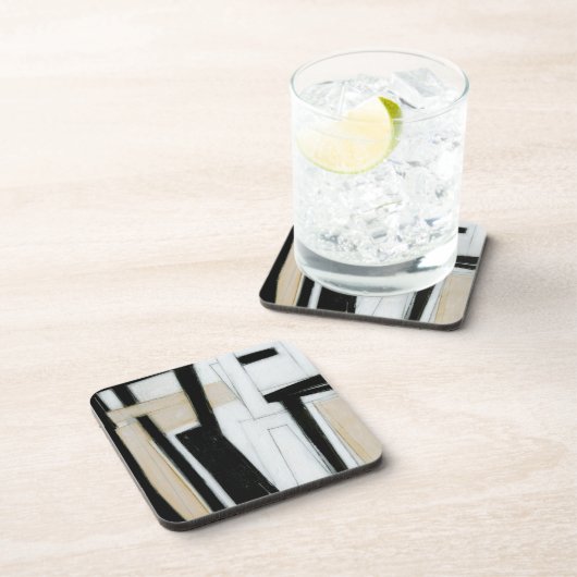 Abstrakte Schwarz-Weiß-Malerei Getränkeuntersetzer (Rechte Seite)