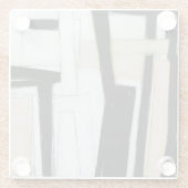 Abstrakte Schwarz-Weiß-Malerei Glasuntersetzer (Rückseite)