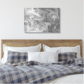 Abstrakte Schwarz-Weiß-Malerei Leinwanddruck (Insitu (Schlafzimmer))
