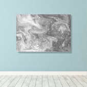Abstrakte Schwarz-Weiß-Malerei Leinwanddruck (Insitu (Holzboden))