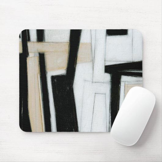 Abstrakte Schwarz-Weiß-Malerei Mousepad (Mit Mouse)