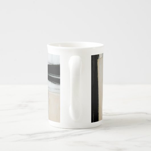 Abstrakte Schwarz-Weiß-Malerei Porzellantasse (Rückseite)