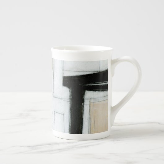 Abstrakte Schwarz-Weiß-Malerei Porzellantasse (Rechts)