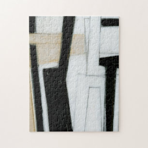 Abstrakte Schwarz-Weiß-Malerei Puzzle