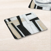 Abstrakte Schwarz-Weiß-Malerei Rechteckiger Pappuntersetzer (angewinkelt)