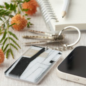 Abstrakte Schwarz-Weiß-Malerei Schlüsselanhänger (Vorderseite rechts)