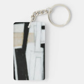 Abstrakte Schwarz-Weiß-Malerei Schlüsselanhänger (Rückseite)