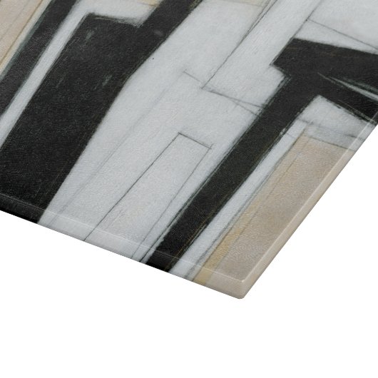 Abstrakte Schwarz-Weiß-Malerei Schneidebrett (Ecke)