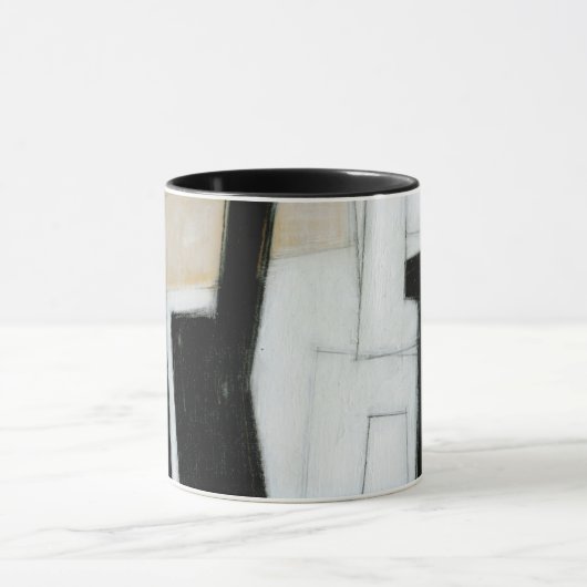 Abstrakte Schwarz-Weiß-Malerei Tasse (Zentrum)