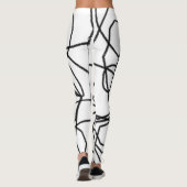 Abstrakte Schwarz-Weiß-Muster Leggings (Rückseite)
