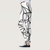 Abstrakte Schwarz-Weiß-Muster Leggings (Links)