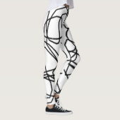 Abstrakte Schwarz-Weiß-Muster Leggings (Rechts)
