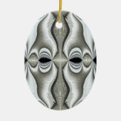 Abstrakte Schwarz-Weiß-Ornamente 2 Keramik Ornament (Vorne)