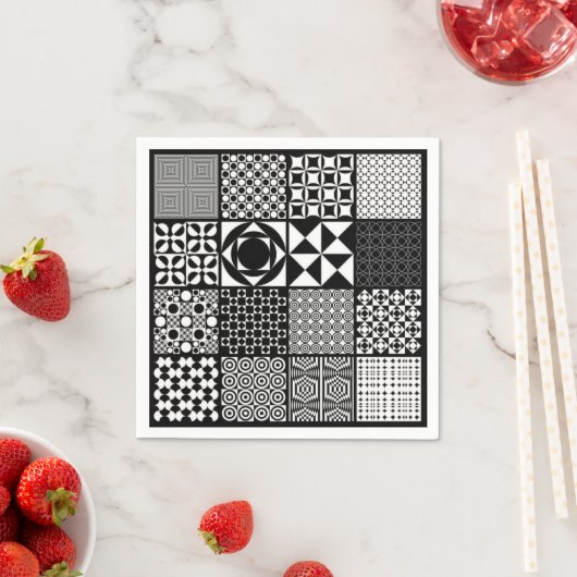 Abstrakte Schwarz-Weiß-Papiere Napkins Serviette (Beispiel)