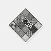 Abstrakte Schwarz-Weiß-Papiere Napkins Serviette (Ecke)