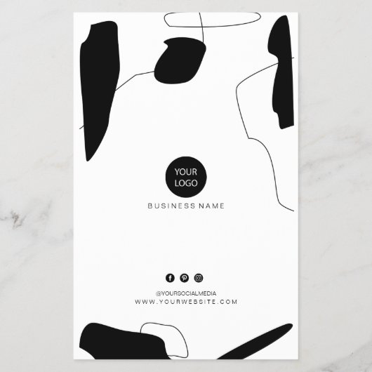 Abstrakte Schwarz/Weiß Preisliste Flyer (Hinten)