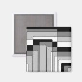 Abstrakte Schwarz-Weiß-Rechtecke Magnet (Vorderseite/Rückseite)