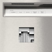 Abstrakte Schwarz-Weiß-Rechtecke Magnet (In Situ (Geschirrspüler))