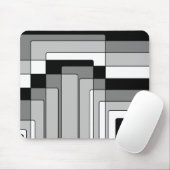 Abstrakte Schwarz-Weiß-Rechtecke Mousepad (Mit Mouse)