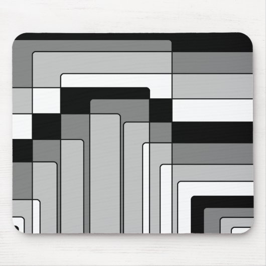 Abstrakte Schwarz-Weiß-Rechtecke Mousepad (Vorne)