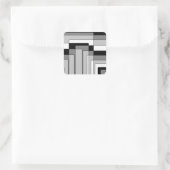 Abstrakte Schwarz-Weiß-Rechtecke Quadratischer Aufkleber (Tasche)