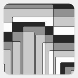 Abstrakte Schwarz-Weiß-Rechtecke Quadratischer Aufkleber