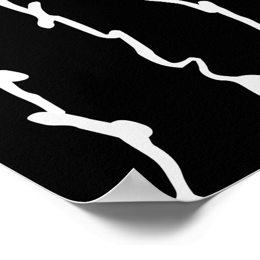 Abstrakte Schwarz-Weiß-Skripte Poster (Ecke)