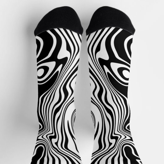 Abstrakte Schwarz-Weiß-Socken - Farbe auswählen Socken (Oben)