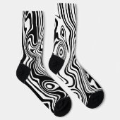Abstrakte Schwarz-Weiß-Socken - Farbe auswählen Socken (Rechts)