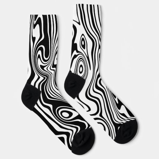 Abstrakte Schwarz-Weiß-Socken - Farbe auswählen Socken (Rechts)