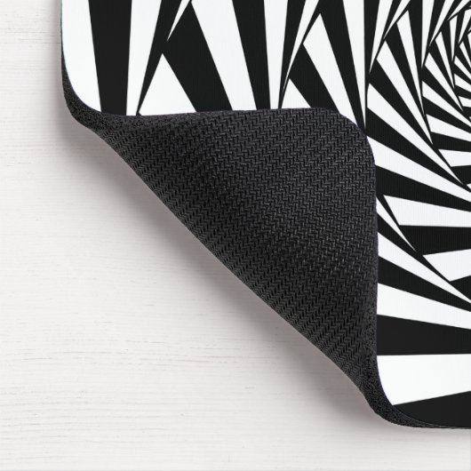 Abstrakte Schwarz-Weiß-Spiralen Mousepad (Ecke)