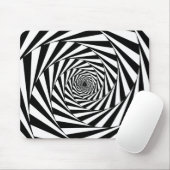 Abstrakte Schwarz-Weiß-Spiralen Mousepad (Mit Mouse)