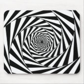 Abstrakte Schwarz-Weiß-Spiralen Mousepad (Vorne)